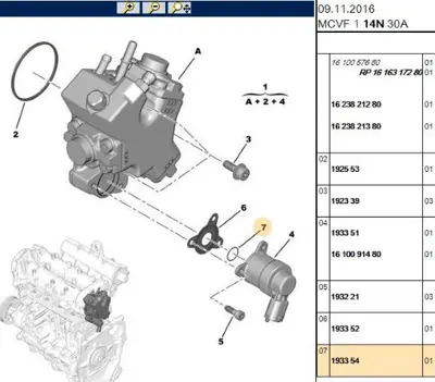 PSA 1933.54 Mazot Regulatör Contası 193354