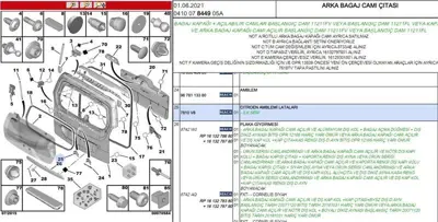 PSA 7810.V8 Bagaj Kapak Arma Br3 7810V8