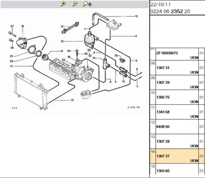 PSA 1307.27 Radyatír Hortum C25 130727 50400604 BRN67S HP715 SP3174 7700875709 715520603 7700830787 150603 SP8727