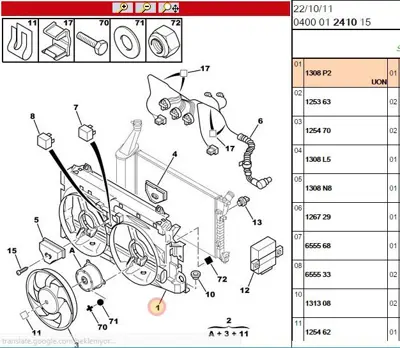 PSA 1308.P2 Fan Davlumbaz Br K.Sizxu7 V2001176 55120067 CN7525PE7537 V20011769 1720108K 903749 1308P2 8051001 70658400 1308P4