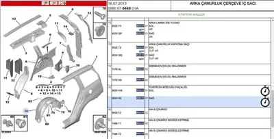 PSA 8530.SE Arka Çamurluk Davl.Sağc4 8530SE