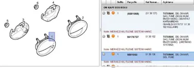 PSA 9201063 Kapı Kolu Ön Sol Füme CORSAC-Com-C 5138136 9201063