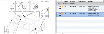 PSA 13412487 Geri Gorus Kamerasi Opel Astra J 1717040 AC1222 39022755 20928400 1717040 13412487