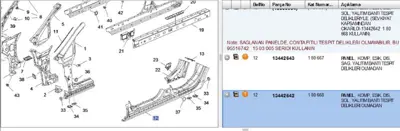 PSA 13442642 Marşbiyel Dış Sacı Sol 68 ASTRAJ 13300064 13442642 164064 180668