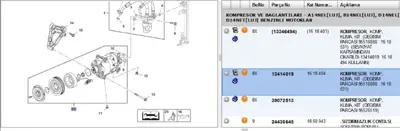 PSA 13414019 Klima Kompresoru Zafira C 1618494 13414019 13335253 13346494 1618401 1618494 1618418 13412250 TSP0155989 32790 CAC77052GS