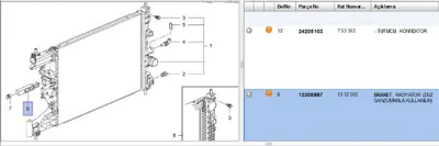PSA 13308887 Radyatör Braketi Orta 1.3 ASTRAJ 13308887 1332002