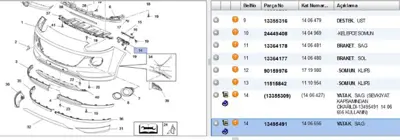 PSA 13495491 Tr429795 13355309 13495491 1406427 1406656