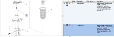 PSA 13453371 Amortisor On Sol Opel Astra K 39039568 317504 39136050 13453377 39039567 13453371 39136049 32W88A 317741 13453353