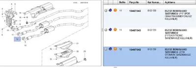 PSA 13467042 Egzoz Susturucu Opel Corsa E B14xel 863138 13467042 39180480 863138