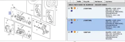 PSA 13507388 Arka Fren Kaliperi Sol Opel Astra K 8170345176 13507388 13528005 2136163 345176 53012136163 CA3443 862814 4184120 BHR275E