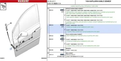 PSA 6559.23 Kapi Tesisat C8 655923 5276T 170923 FI3437 T58634 VKJC2598 3260460 51808313 71793063 F1289