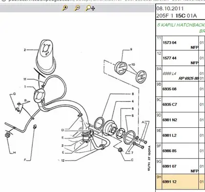 PSA 6991.12 Klima Radyator Borusu 1120410 333292 699112 1106407 1120404 1120405 772021 1004336519 20911209B 1004336655