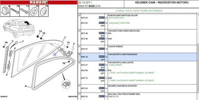 PSA 8582.35 Yan Cam Acma Mentese PA1394 858235 1903 WP0753 WP0677 9659248280 11132200023 1201H6 F204 PA10111