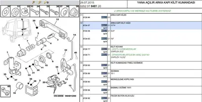 PSA 8724.57 Kilit Mek.Baglanti C 872457 MR594980 ADC488388 SPR15018 85259 87245700 SP3695 994093 87504252 2241375