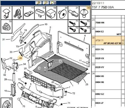 PSA 8735.71 - Yeni No:9804543780 WG1003414 GT261A 5017567 1111554082D0 GT261B MD01011S 3754212 871032 34TO000 3003051300
