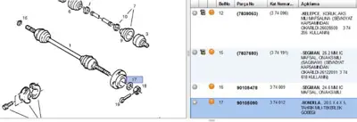 PSA 90105090 Aks Mil Rondelasi Opel Corsa C Combo C 374012 90105090 9117622 14623 4161790 24164 50515255 13123488 853024116 IJ133005 90538941