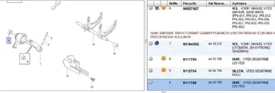 PSA 9111789 Vites Kolu 3. Bilyasi Vivaro A/B  4403789 9111789 3292200QAE 9112704 9111790 FT62484 8200861525 93196116 625923 8200170826 4418767