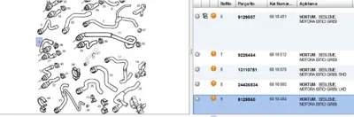 PSA 9129560 Kalorifer Giris Hortumu Opel Astra G Z18xe 6818484 9129560 8985 V401777 T408985 90531667 V401775 DNX026TT 6818484 11729 280212A