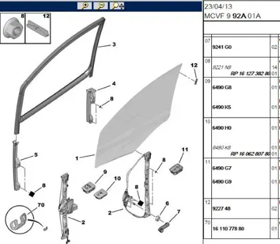 PSA 9222.C2 - Yeni No:9222.K6 9221C3 9222H8 960011 AC134 9222C2 100536 850323 9222K6 LTPG22R 922285