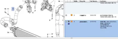 PSA 95433857 Hortum Turbo Giris Mokka 80961222 95433857 861010 39071731 431820726 95371559 39146832 961222 860867 43SKV466