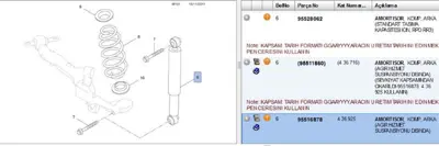 PSA 95516878 Amortisor A1286G 95516878 436715 436714 95511862 436718 51933605 51879968 51857811 206303