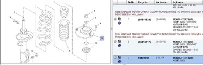 PSA 95521001 Amortisör Montaji Ve Yedek Parçalari 95521001 344896 1611313980 95516717 95514538 SM0039 344811 345070 KB65823 15503811