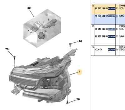 PSA 9859318180 Far Sağ 9859318180