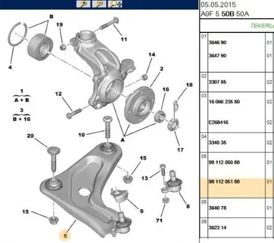 PSA 9811205180 Sag Salincak 9811205180 2250022 850038816 CISB10999 853648 985943 829035710 JBU1366 3523EA SS8559