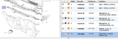 PSA 13272656 Su Oluk Deflek.Alt Kapak İzolesi ASTRAJ 107347 13272656