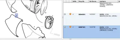 PSA 90597691 Ayna Kapağı Sol W VECTRAB 1428762 90597691