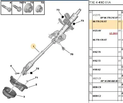 PSA 96779215XT Direksiyon Üst Mili 96779215XT