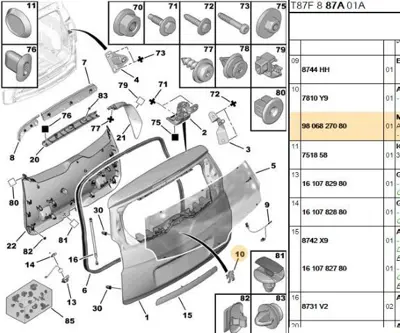 PSA 9806827080 Peugeot Yazı Ve Aslan Amb 9806827080