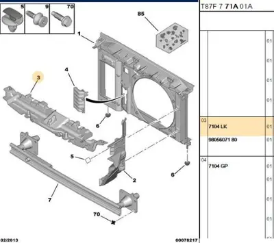 PSA 7104.LK Ön Panel Üst Havalandırma 7104.LK
