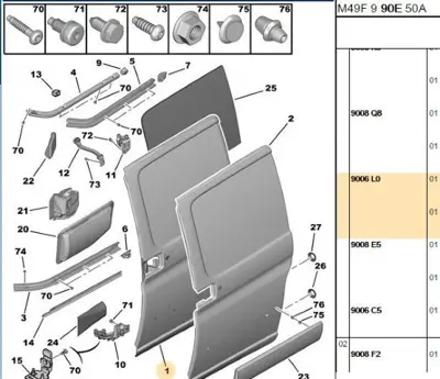 PSA 9006.L0 Sol Sürgülü Kapı 9006.L0