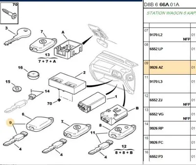 PSA 9926.FG Ham Anahtar Ucu 9926.FG