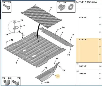 PSA 8338.Q6 Sağ Arka Köşe Bakalit 8338.Q6