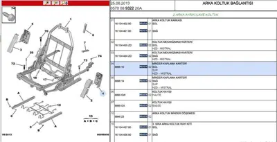 PSA 8898.10 Arka Koltuk İskelet Kapak 8898.10