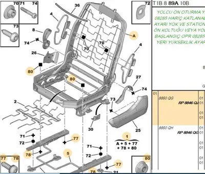 PSA 8846.QJ Koltuk İskeleti 8846.QJ