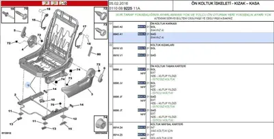 PSA 8845.A1 On Koltuk Karkası 8845.A1