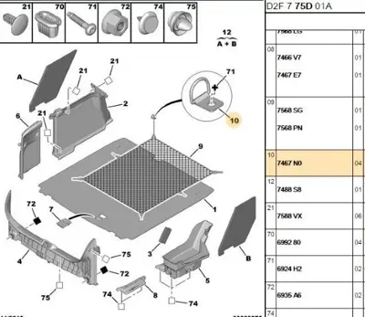 PSA 7467.N0 Bagaj File Bağlantı Ayak 7467.N0