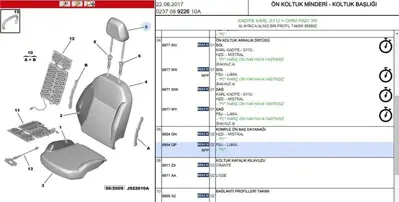 PSA 8854.GP Ön Baş Dayanağı 8854.GP