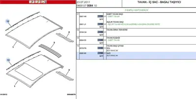 PSA 8320.83 Tavan Cıta Sağ C5 832083 A0089978748