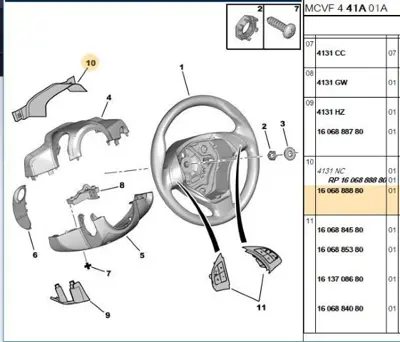 PSA 1606888880 Direksiyon Bakalit Üst 1606888880