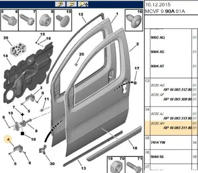 PSA 1609331180 Kapı Menteşesi 130104 130125 1609331180 95509353 95514898