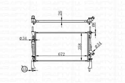 KRAFTVOLL 81202255 Motor Su Radyatoru Transıt 2.2-2.4tdcı Klimasız 06>14 1383315 53742 BM1318 21020102 1371296 6C118005AC 350213131800 DRM10105 69225 17548