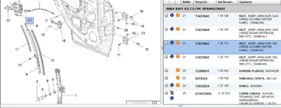 PSA 13431842 Kapı Kildi Sol Arka Corsa-E 13431842