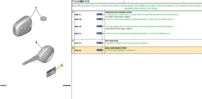 PSA 6160.49 Etıketplakası GM 93182242, GM 93180855, GM 616065, GM 616049, GM 616231, GM 55564465, GM 616015