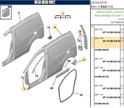 PSA 1609663680 Sol Yan Duvar Sacı 1609663680