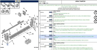 PSA 1608693880 Arka Tampon Kose Sol Jr3 1608693880 735524348 1618045980 735639156 6001072179 735639154 7410CK 3484058 1617417980 6340E5