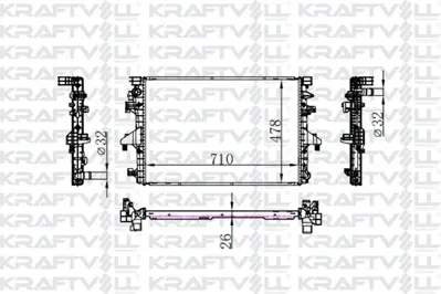 KRAFTVOLL 08040122 Motor Su Radyatoru Transporter T6 10>15 58002317 7E0121253A 701654 VW2317 9568302317 DRM32038 53154 65285 105879 VN2317